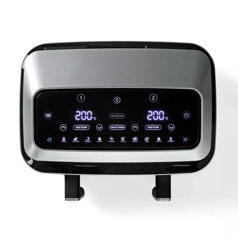 Nedis KAAF320BK Heißluftfritteuse Dual Basket 8,4 L 2600 W Digital-Touchscreen Schwarz