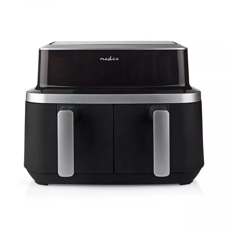 Nedis KAAF320BK Heißluftfritteuse Dual Basket 8,4 L 2600 W Digital-Touchscreen Schwarz