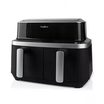 Nedis KAAF320BK Heißluftfritteuse Dual Basket 8,4 L 2600 W Digital-Touchscreen Schwarz