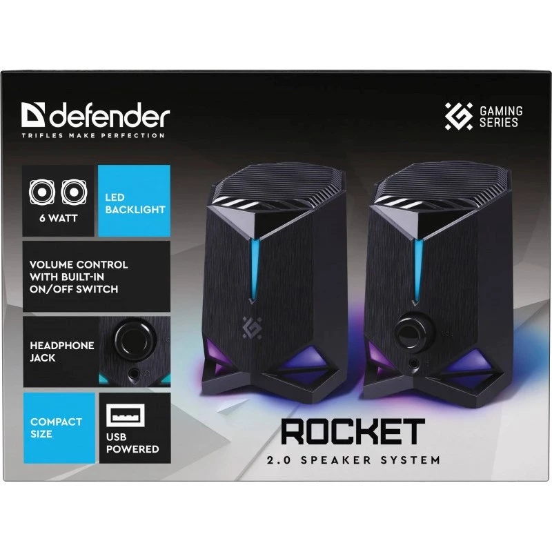 Defender Rocket 2.0 PC-Lautsprecher 6W LED USB Schwarz