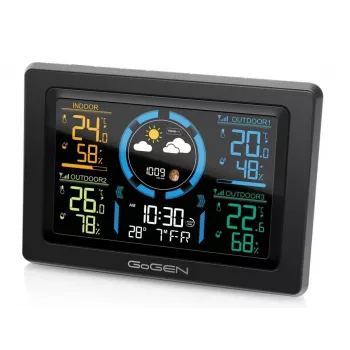GoGEN ME 3397 B Wetterstation mit Außensensor, Schwarz