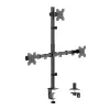 LOGILINK Triple Monitor Halterung für 17-27 Zoll Bildschirme, 10 kg pro Arm, Schwarz