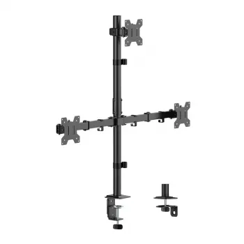 LOGILINK Triple Monitor Halterung für 17-27 Zoll Bildschirme, 10 kg pro Arm, Schwarz