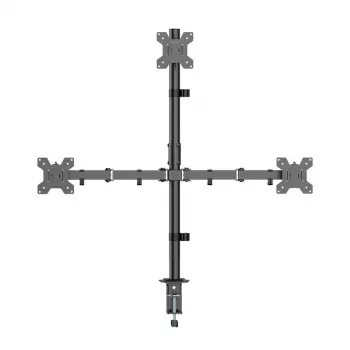 LOGILINK Triple Monitor Halterung für 17-27 Zoll Bildschirme, 10 kg pro Arm, Schwarz
