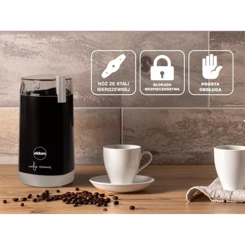 ELDOM MK40 Kaffeemühle Schwarz 150W Messermühle