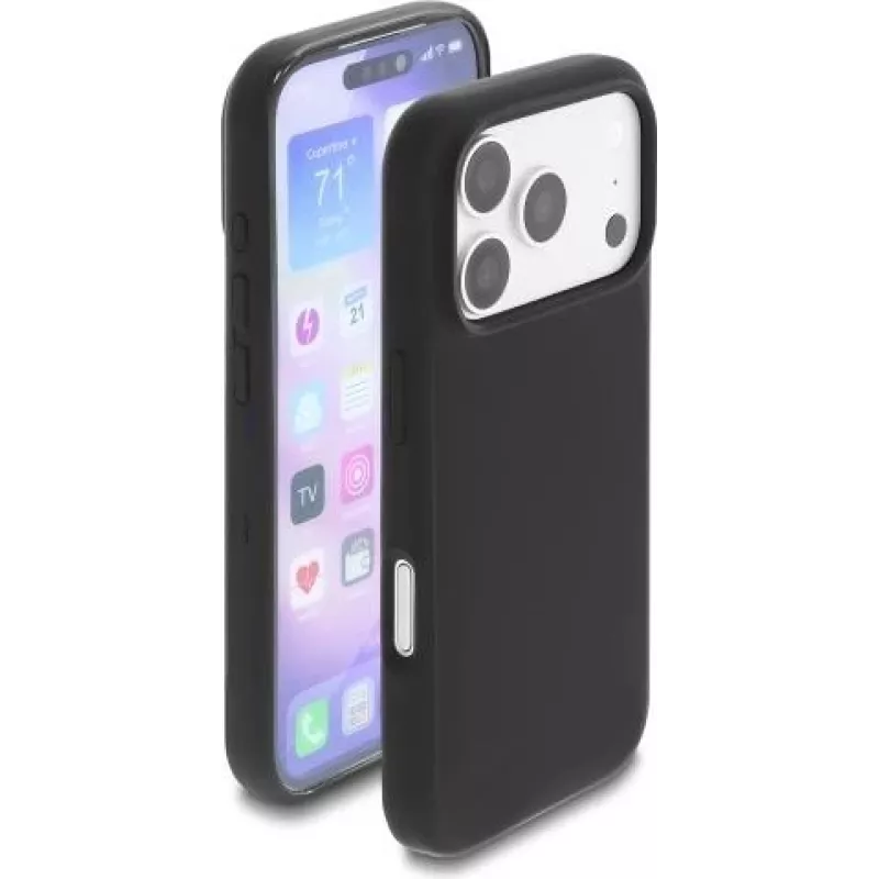 Delock Soft-Touch Silikon-Schutzhülle für iPhone 15 Pro, Schwarz (81644)