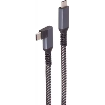 ShiverPeaks BASIC-S USB-C Ladekabel, 3.2, 90°, 100W PD, Textil, 1m (BS14-75014)