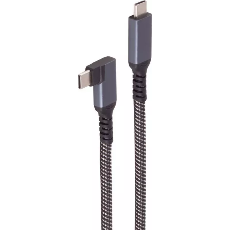 ShiverPeaks BASIC-S USB-C Ladekabel, 3.2, 90°, 100W PD, Textil, 1m (BS14-75014)