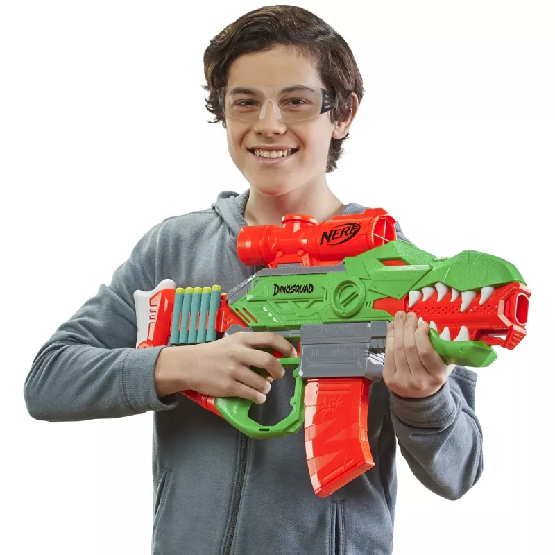 HASBRO Nerf DinoSquad Rex-Rampage Motorisierter Dart-Blaster - Grün/Orange