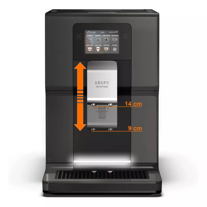 KRUPS Intuition Preference EA872B10 Vollautomatische Kaffeemaschine mit Cappuccino-Zubereiter, 15 bar, Schwarz