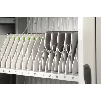 PARAT PARAPROJECT Trolley i32 - Mobiler Lade- und Synchronisationswagen für 32 Tablets und 1 Notebook - abschließbar - Grau, Weiß