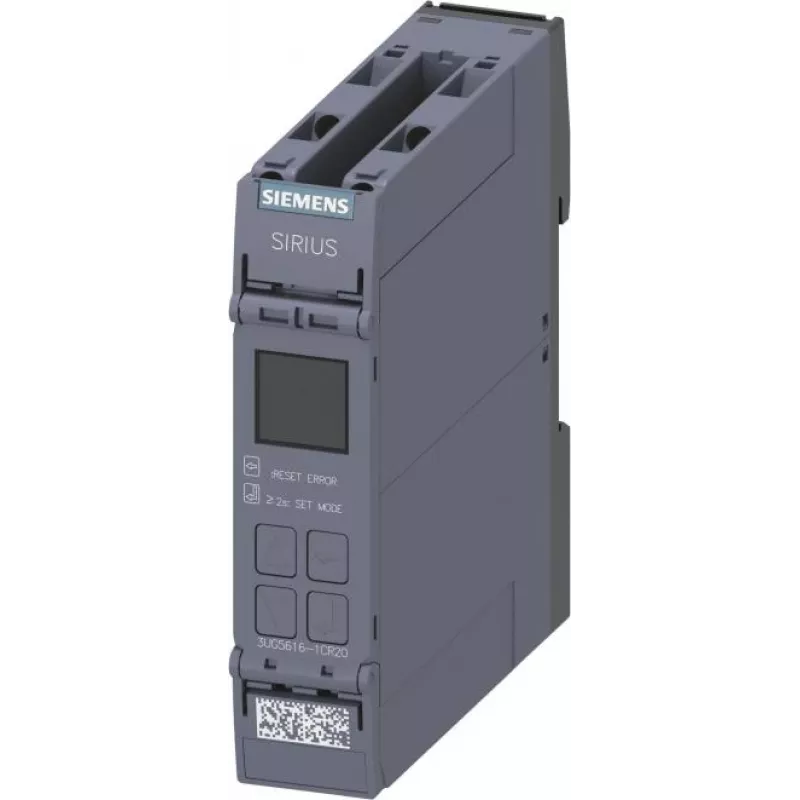 Siemens 3UG5616-1CR20 Netzüberwachungsrelais, 24 V AC/DC, 3-Phasen-Spannungsüberwachung, LCD-Display, Hutschiene