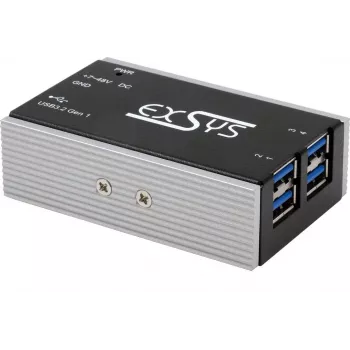 EXSYS EX-1181HMS-WT 4-Port USB 3.2 Gen 1 Metall-Hub, 15kV ESD-Schutz, -40°C bis +85°C