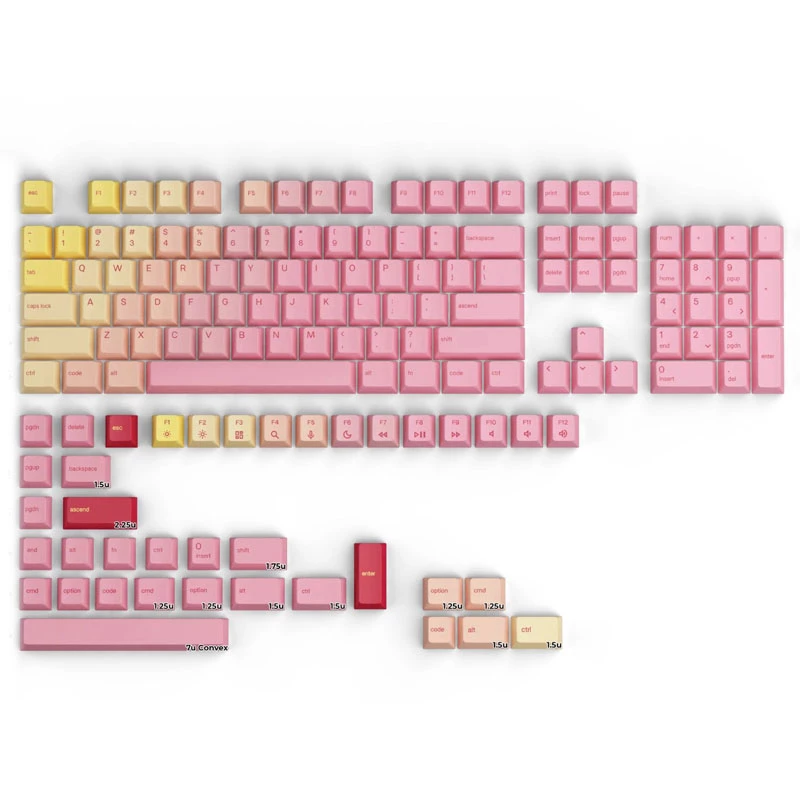 Glorious GPBT Keycaps - Pink Grapefruit (114 Tasten, Cherry-Profil, PBT, Dye-Sublimated)