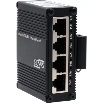 EXSYS EX-62021PoE-P 5-Port Industrial Gigabit Micro Switch mit PoE-Pass-Through, Unmanaged