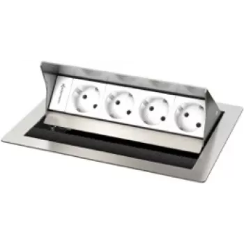 Kindermann CablePort Standard² 4-Fold Mounting Plate - Schwarz (250x190mm)