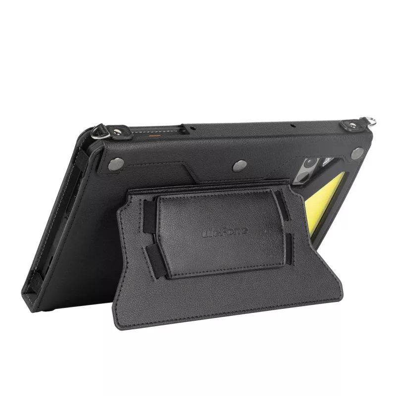 Ulefone Armor Pad 4 Holster Pro Robustes Case mit Handschlaufe, Schultergurt und Standfuß - Schwarz