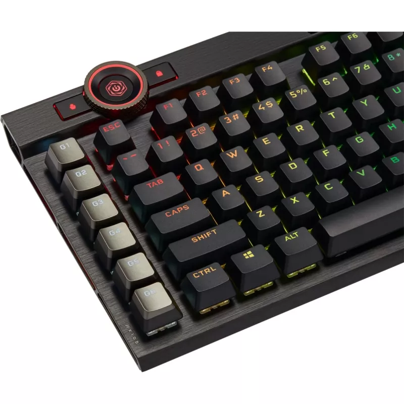 Corsair K100 RGB Gaming-Tastatur, CORSAIR OPX optisch-mechanische Switches, RGB LED, Schwarz