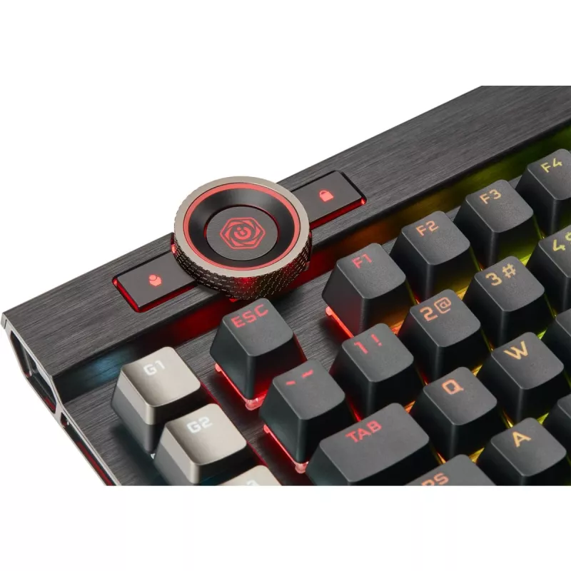Corsair K100 RGB Gaming-Tastatur, CORSAIR OPX optisch-mechanische Switches, RGB LED, Schwarz