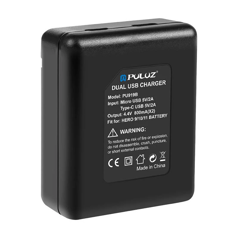 PULUZ PU919B Dual Slot Battery Charger für GoPro Hero 9/10/11/12
