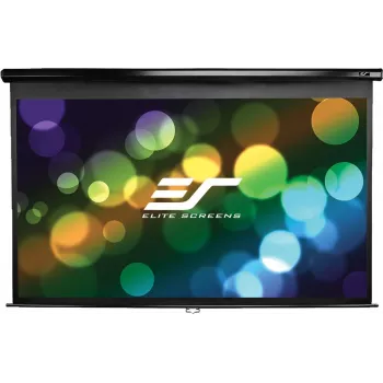 Elite Screens Manual Series M106UWH 106 inch 16:9 Manuelle Rolloleinwand mit MaxWhite 1.1 Gain, weißem Gehäuse