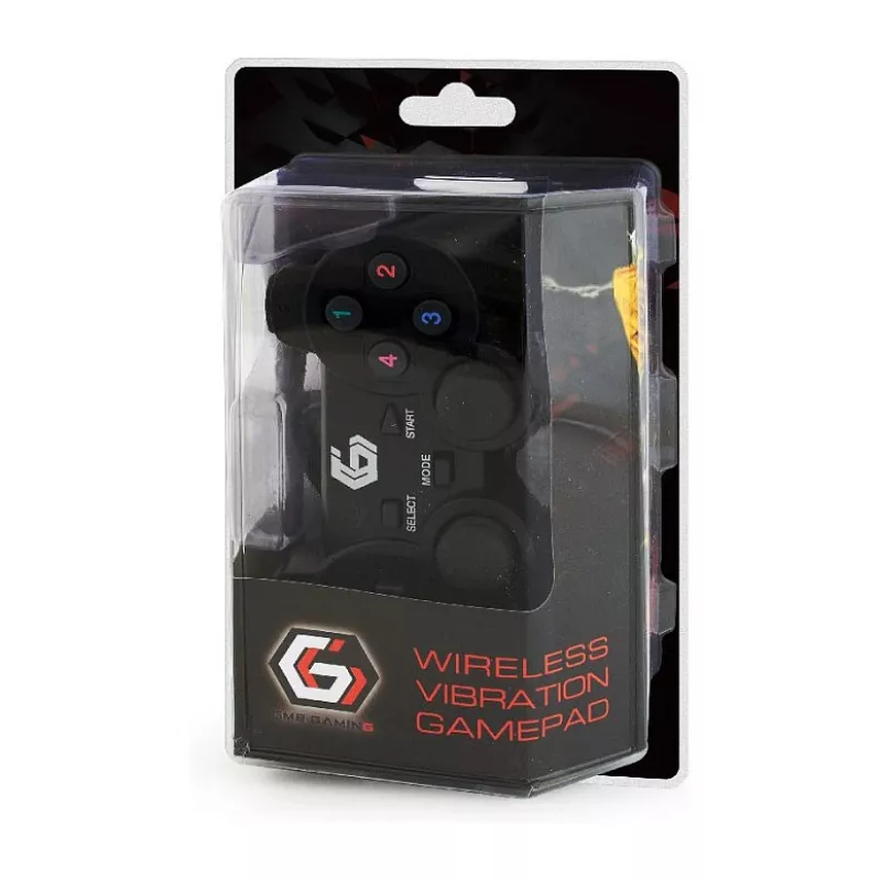 GEMBIRD JPD-WDV-01 Wireless Gamepad für PS2/PS3/PC - 12 Tasten - 2,4 GHz - Schwarz