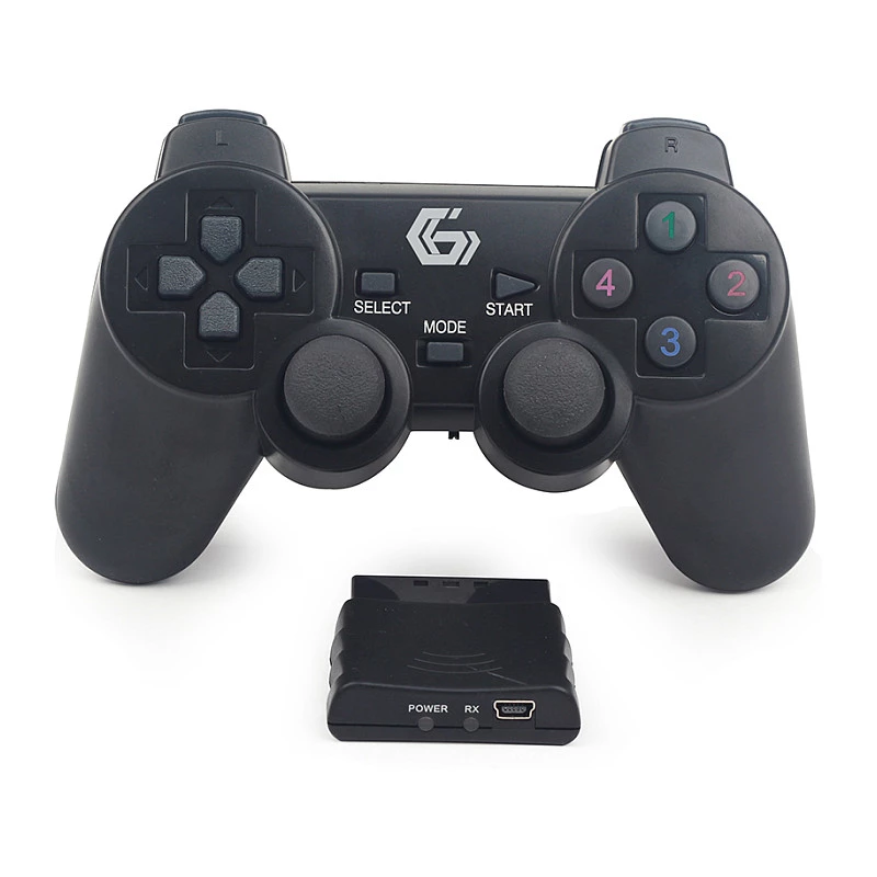GEMBIRD JPD-WDV-01 Wireless Gamepad für PS2/PS3/PC - 12 Tasten - 2,4 GHz - Schwarz