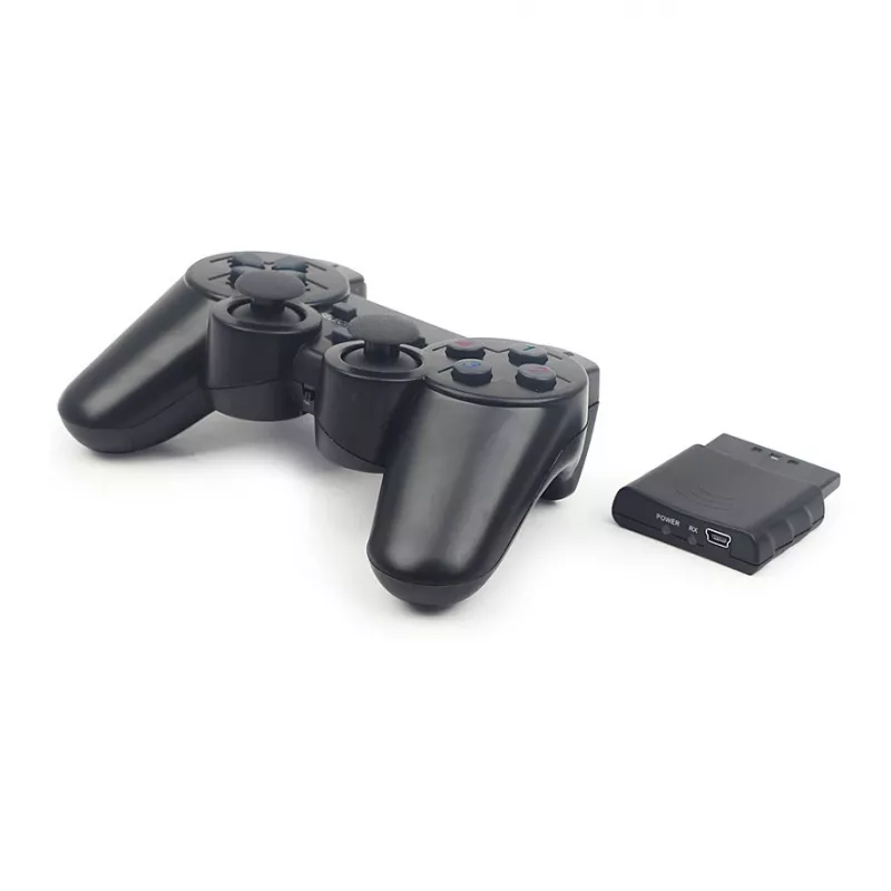 GEMBIRD JPD-WDV-01 Wireless Gamepad für PS2/PS3/PC - 12 Tasten - 2,4 GHz - Schwarz