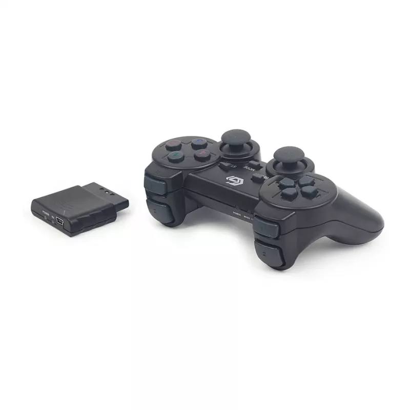 GEMBIRD JPD-WDV-01 Wireless Gamepad für PS2/PS3/PC - 12 Tasten - 2,4 GHz - Schwarz