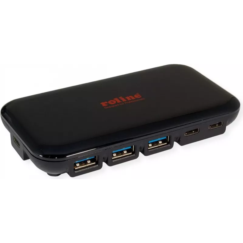 ROLINE USB 3.2 Gen 1 Hub 7-Port 4x USB-A + 3x USB-C mit Type-C-Kabel