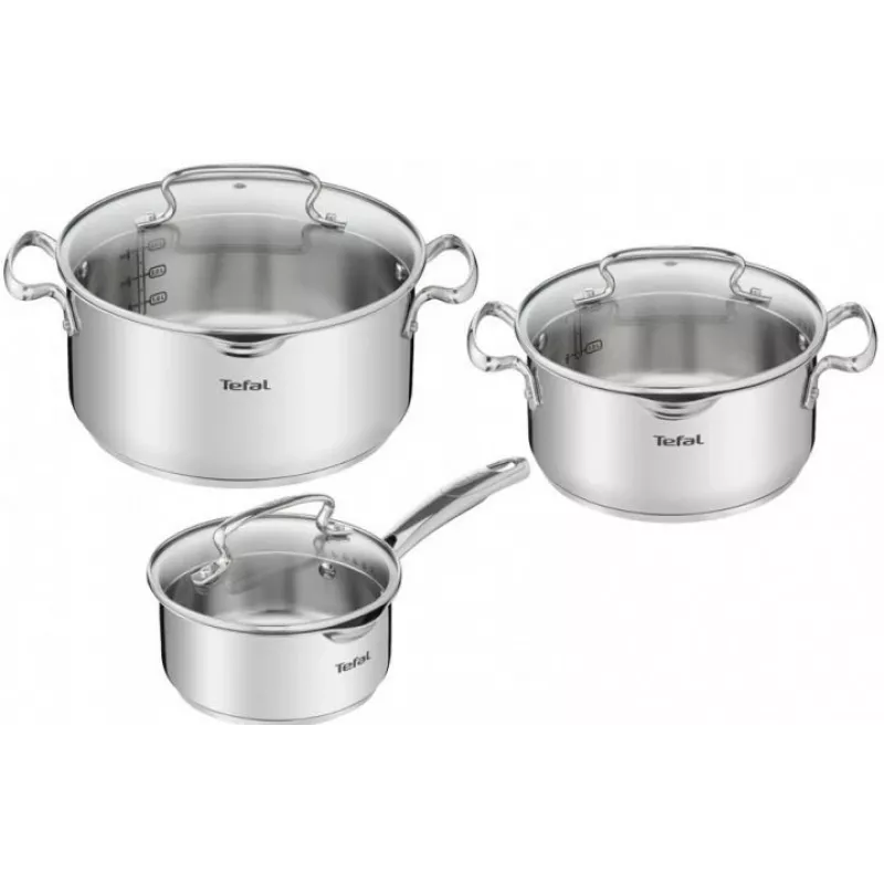Tefal Duetto+ G719S674 6-teiliges Edelstahl-Kochgeschirr-Set