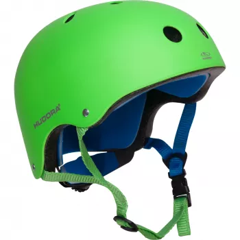 HUDORA Skater Helm Grün 51-55 cm mit LED-Licht