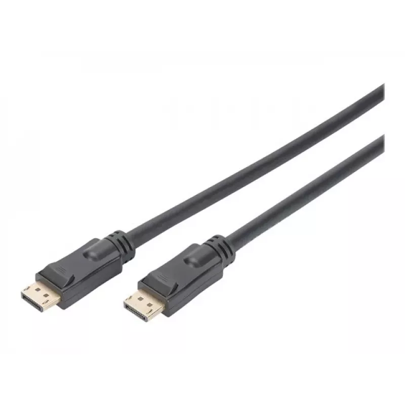 DIGITUS DisplayPort-Kabel mit Verstärker 4K 60Hz UHD DP/DP M/M Schwarz 20m