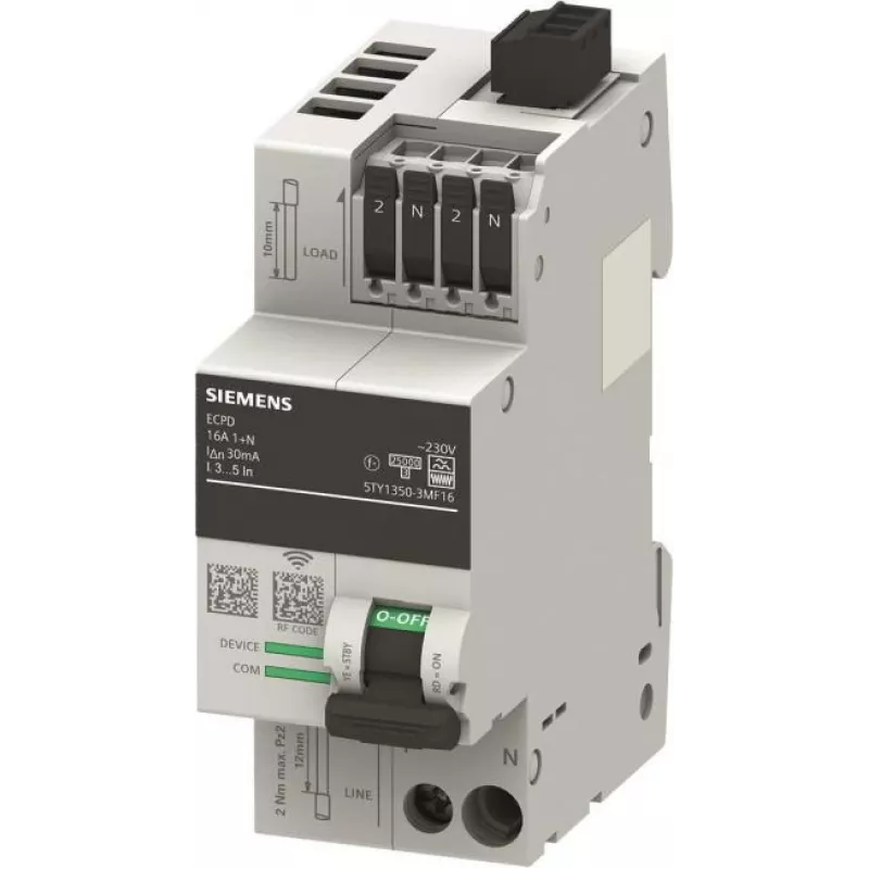 Siemens Elektronischer Leitungsschutzschalter 2TE ECPD 1+N RCD Typ F 30mA 16A