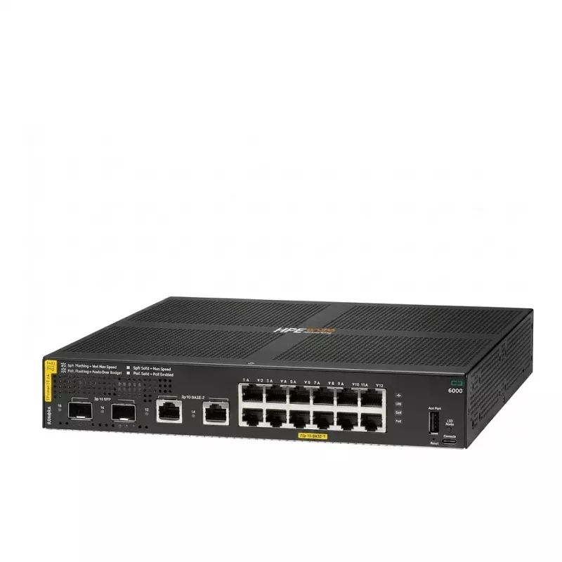 HPE Aruba Networking CX 6000 12p 10M/100M/1G Class4 PoE 2p SFP 1G 139W Managed Switch