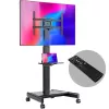 ONKRON TS1552E-B TV Mobile Stand für 43-75 Zoll Bildschirme, Schwarz