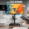 ONKRON TS1552E-B TV Mobile Stand für 43-75 Zoll Bildschirme, Schwarz