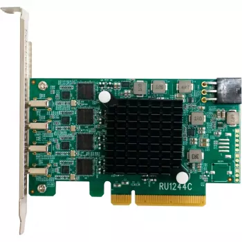 HighPoint RocketU 1244C USB 3.2 Gen 2x2 PCIe 3.0 x4 Host-Adapterkarte mit 4 USB-C-Anschlüssen