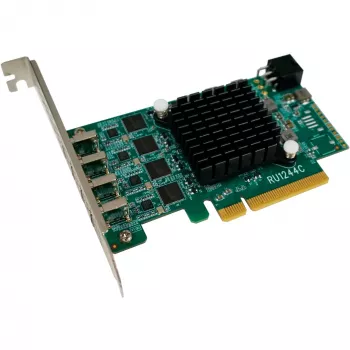 HighPoint RocketU 1244C USB 3.2 Gen 2x2 PCIe 3.0 x4 Host-Adapterkarte mit 4 USB-C-Anschlüssen