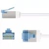 GOOBAY Ultraflexible Cat.6a Patchkabel Slim, U/FTP, Weiß, 15m, Extra-Kurze Stecker