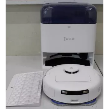 ECOVACS DEEBOT mini BLUESO Saugroboter mit Absaugstation, 8000 Pa Saugkraft, Nass- und Trockenreinigung, ZeroTangle-Technologie, Agile Navigation, Weiß/Blau