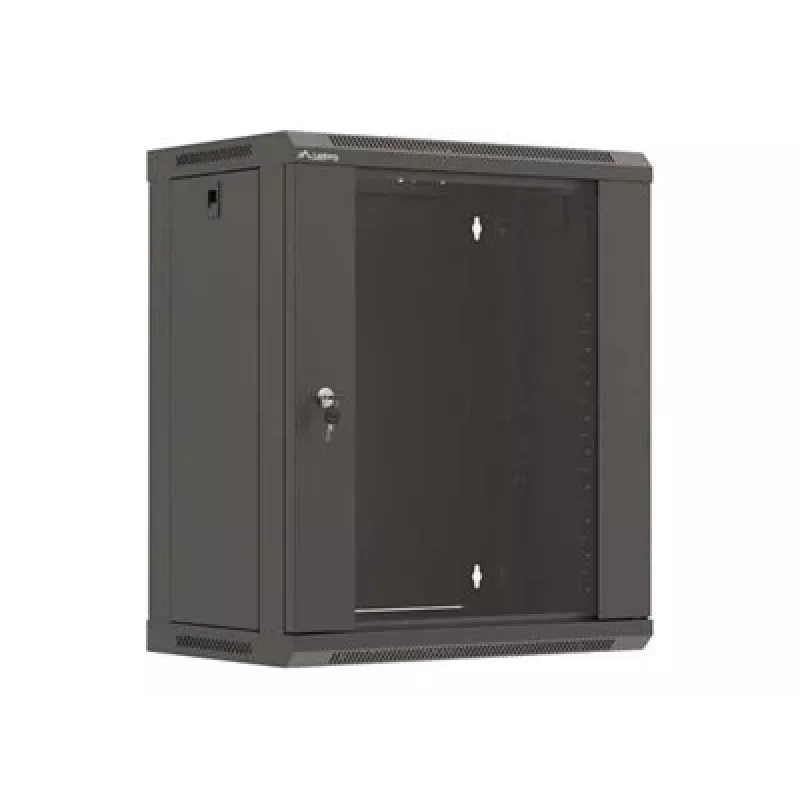 LANBERG WF03-5312-10B 19 inch Wandgehäuse 12U 540x350 Flat Pack mit Glastür Schwarz