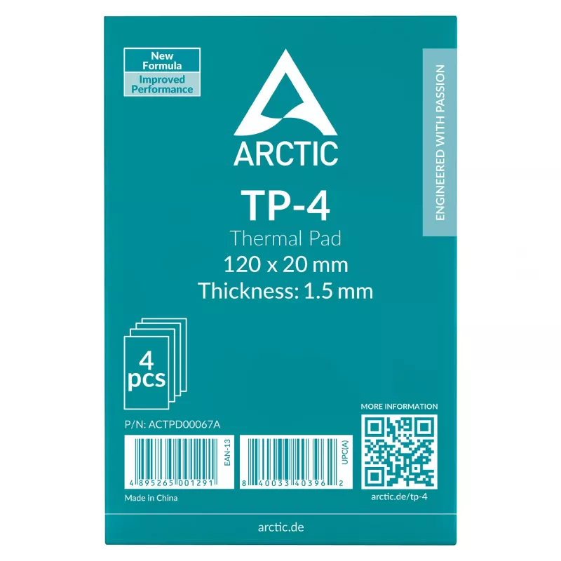 ARCTIC Thermal Pad TP-4 120x120mm 1,5mm 4er-Pack