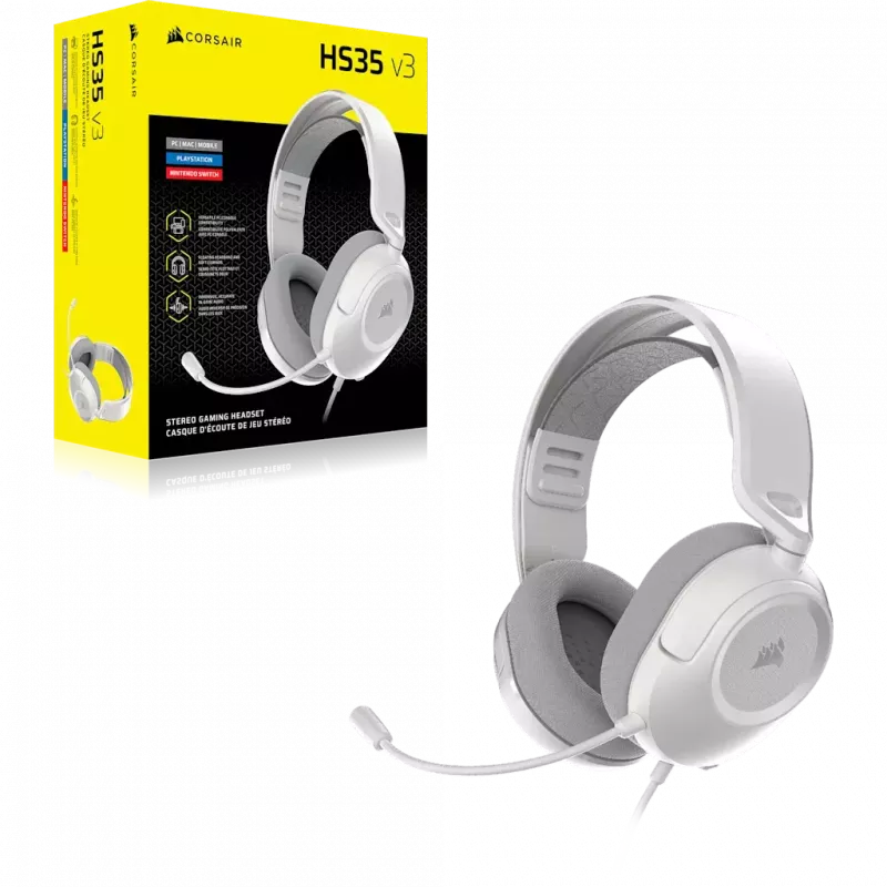 Corsair HS35 v3 Kabelgebundenes Gaming-Headset Weiß