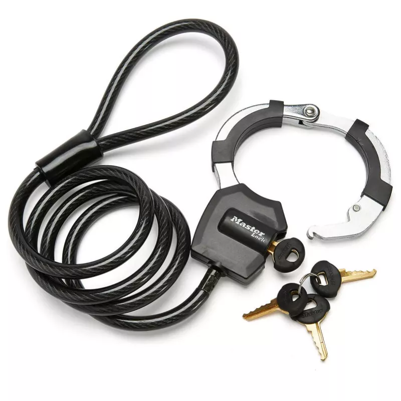 Master Lock Street Cuff Kabelschloss mit Schlüssel - Schwarz - 1000 mm - 8 mm