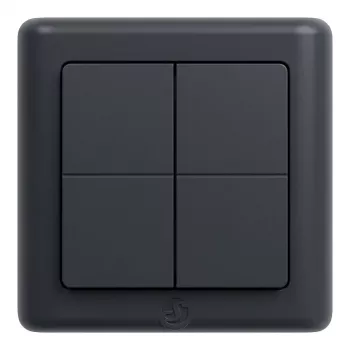 Shelly BLU Wall Switch 4 ZB DK - 4-Gang Zigbee/Bluetooth Wandschalter, Grau