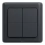 Shelly BLU Wall Switch 4 ZB DK - 4-Gang Zigbee/Bluetooth Wandschalter, Grau