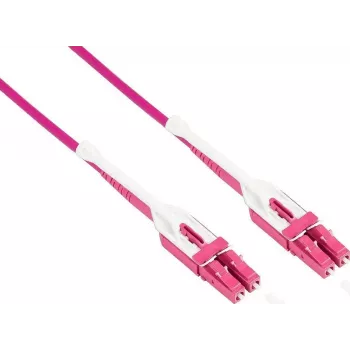 GoodConnections LW-U815LC4 Glasfaser-Patchkabel, OM4 Duplex LC/LC Uniboot, LSZH, 15 m, Aqua