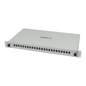 Synergy 21 Fiber Optic Patch Panel 24xLC-Duplex, 19 inch 1U, ohne LC-Kupplungen, Hellgrau