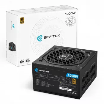 EFFITEK Netzteil 1000W Gold ATX 3.1, PCIe 5.1 Modular Cable